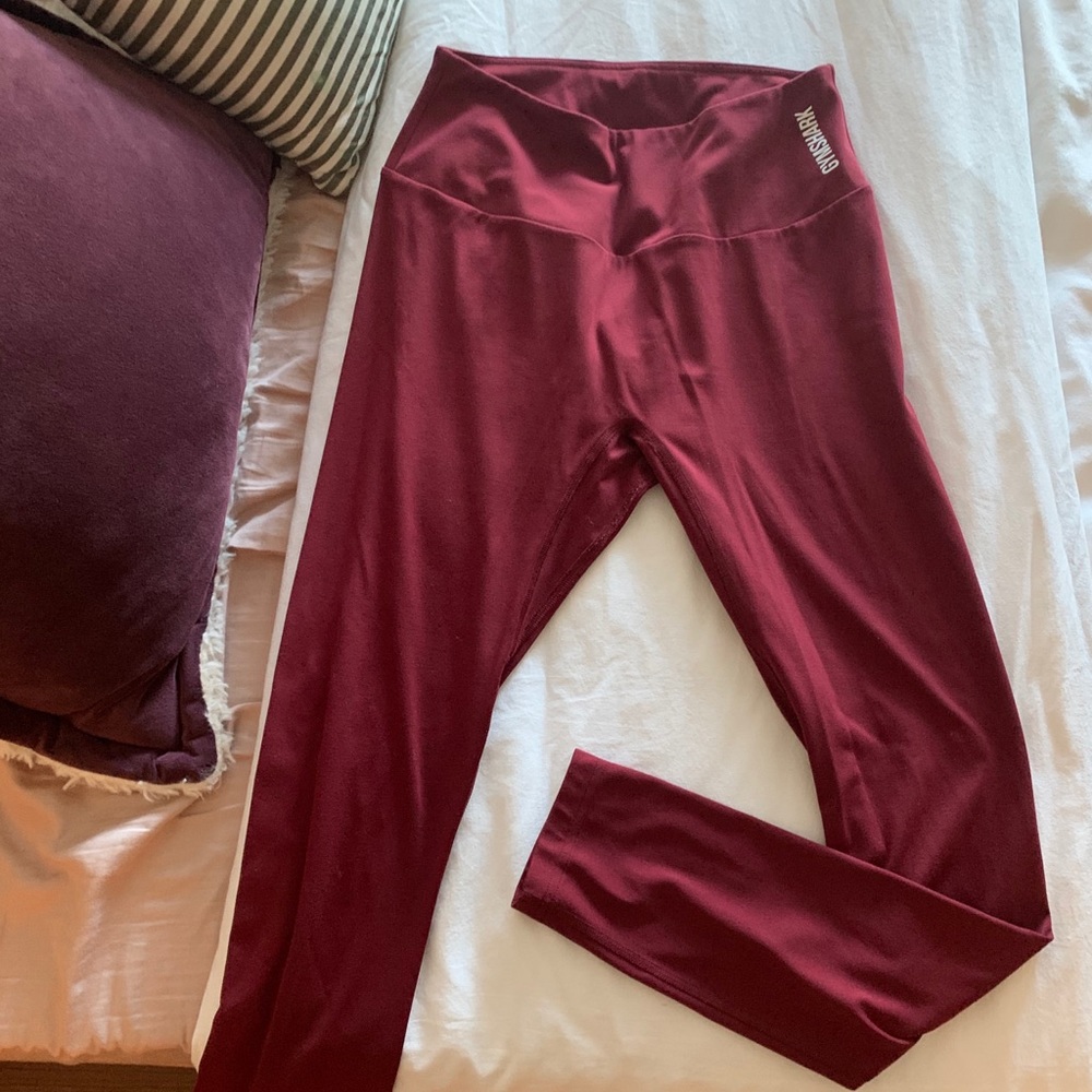 Maroon Gymshark training leggings 7/8